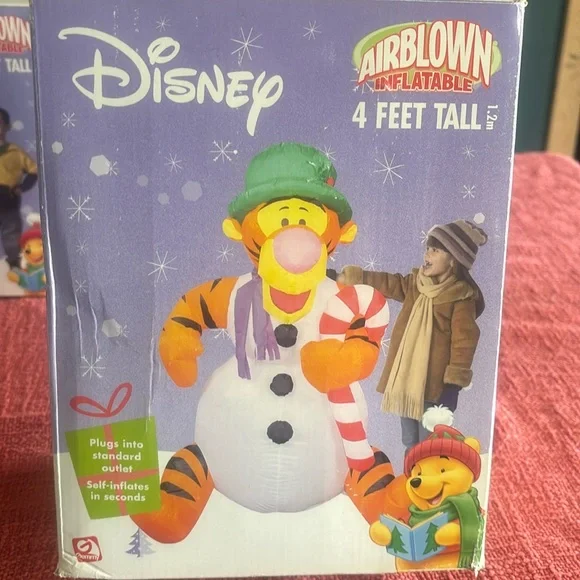 Tigger Inflatable Disney Christmas Airblown 4ft Gemmy Poohs Friend Candy Cane 04 - Picture 1 of 1